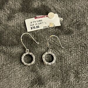 Elegant Silver Circle Drop Earrings